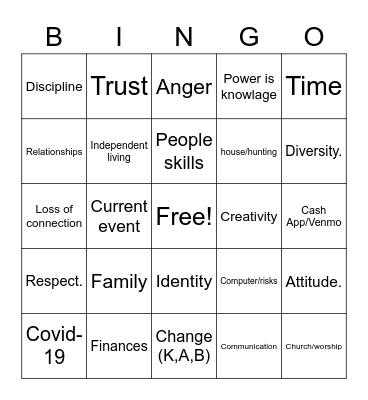 REAL LIFE Bingo Card