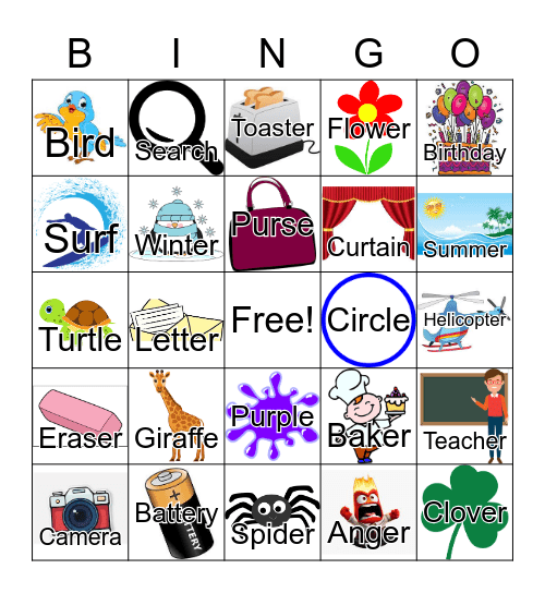 Medial & Final /r/ ER Bingo Card