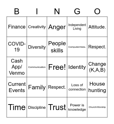 REAL LIFE Bingo Card