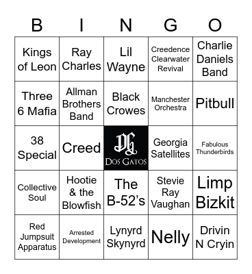 v9 SOUTHERN FRIED ROCK & ROLL Bingo Card