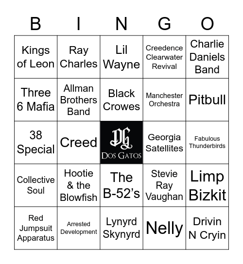 v9 SOUTHERN FRIED ROCK & ROLL Bingo Card
