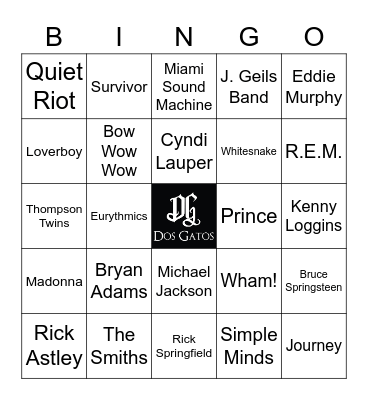 v12 IT CAME FROM THE 80's Bingo Card