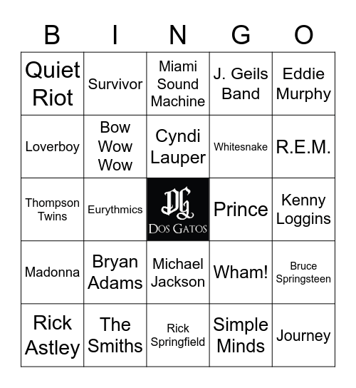 v12 IT CAME FROM THE 80's Bingo Card