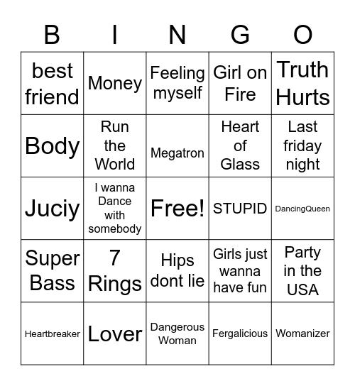 For the Girls Bingo Card