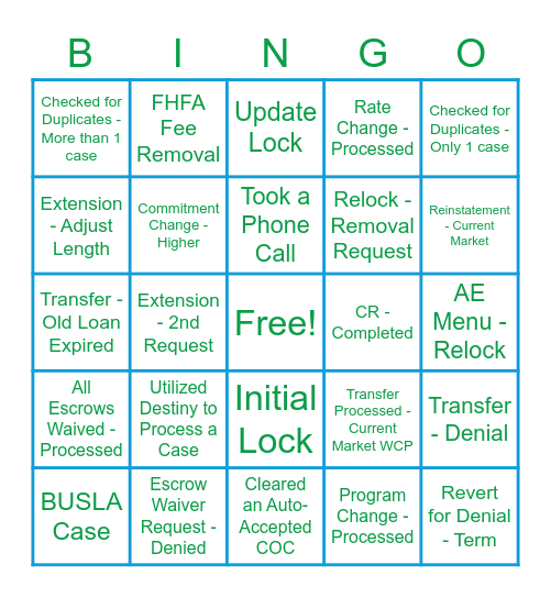 Lock Desk - Case Bingo! Bingo Card