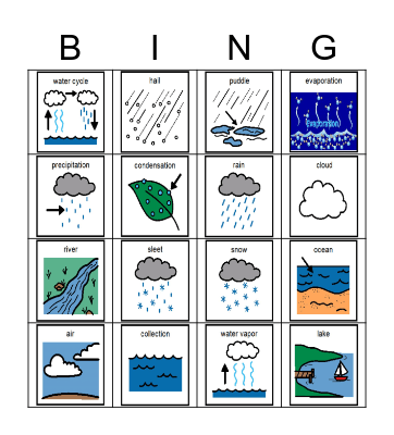 The Water Cycle Bingo Card