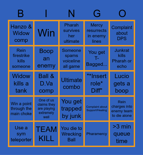 Overwatch Bingo Card