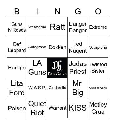 v18 HAIR METAL 🤘 Bingo Card