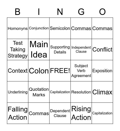 Terra Nova Bingo Card