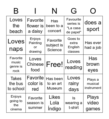 Ice Breaker Bingo Card