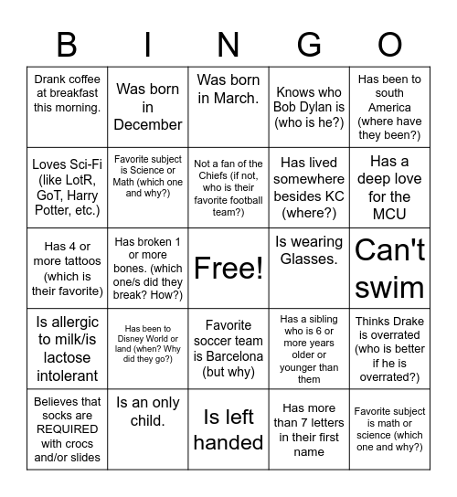 G2KY BINGO Card