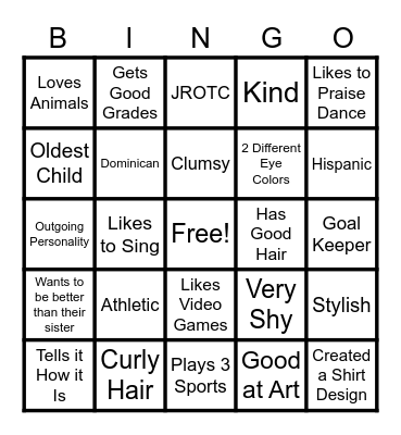 Student Council Bingo Card