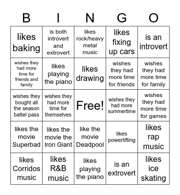 6th Hour Padlet Bingo Card