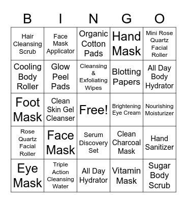 Sephora Collection Skin Bingo Card
