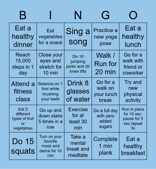 Live longer, live stronger. Bingo Card