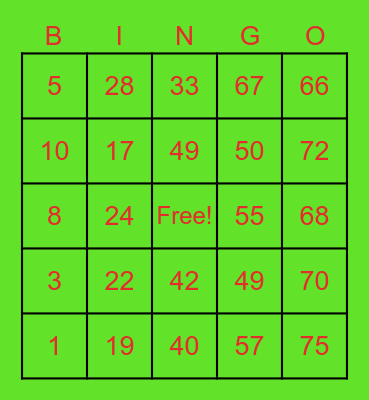 Cassidy's fundraiser Bingo Card