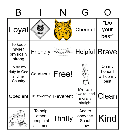 Bobcat Bingo Card
