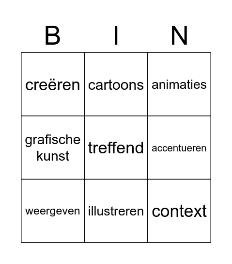 woorden blok 1 - week 1 Staal Bingo Card