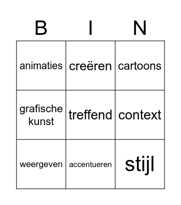woorden blok 1 - week 1 Staal Bingo Card