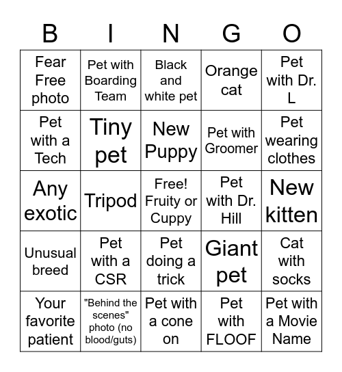 Social Media Photo Bingo Card