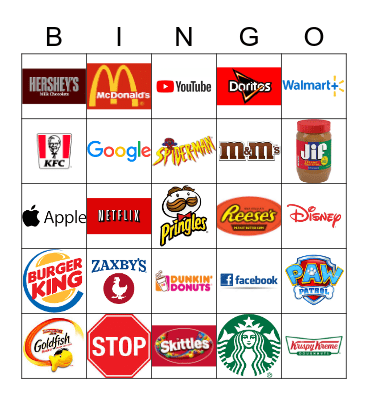 Environmental Print Bingo Card