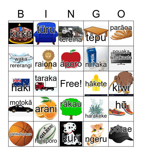 maori bingo Card