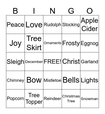 Christmas Bingo Card