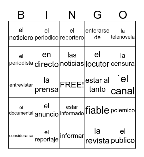 LOTERIA Bingo Card