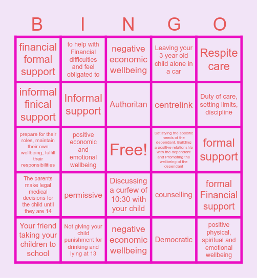 CAFS PC Bingo Card