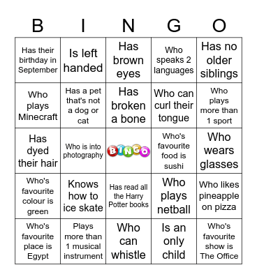 Student Mentoring Bingo Card