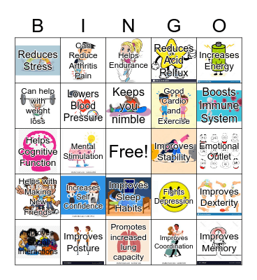 Benefits of Ballroom Dance Bingo Card