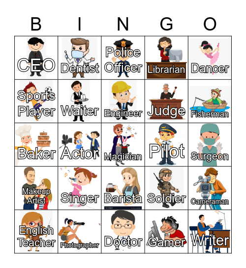 Grade 1- Lesson 6 Bingo Card