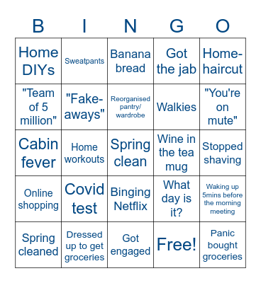 Working-From-Home Bingo Card