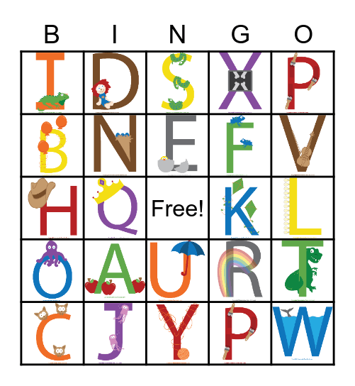 A-Z Bingo Card