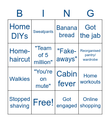 Working-From-Home Bingo Card