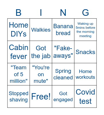 Working-From-Home Bingo Card