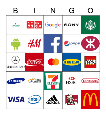 Famous Brands/Logos in HK Bingo Card