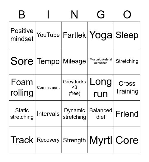 Greyducks Bingo! Bingo Card