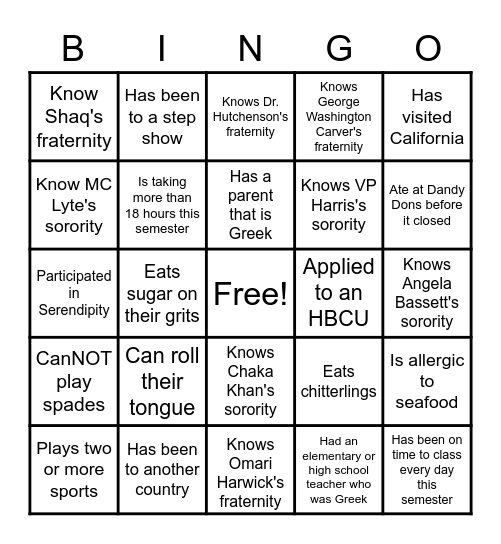 Find someone who... Bingo Card