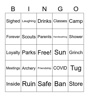 The Grinch that Stole Scouting Bingo Card