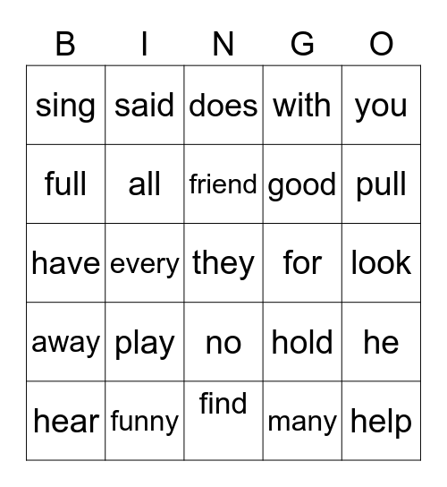 FIRST GRADE  1st QUARTER HMH Bingo Card