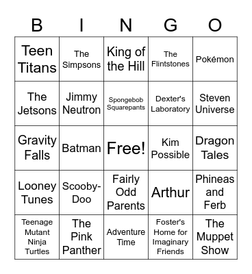 Theme Songs! Bingo Card