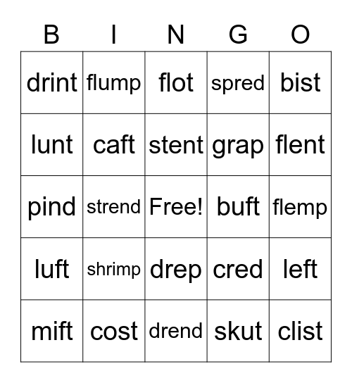 Henry Bingo Card