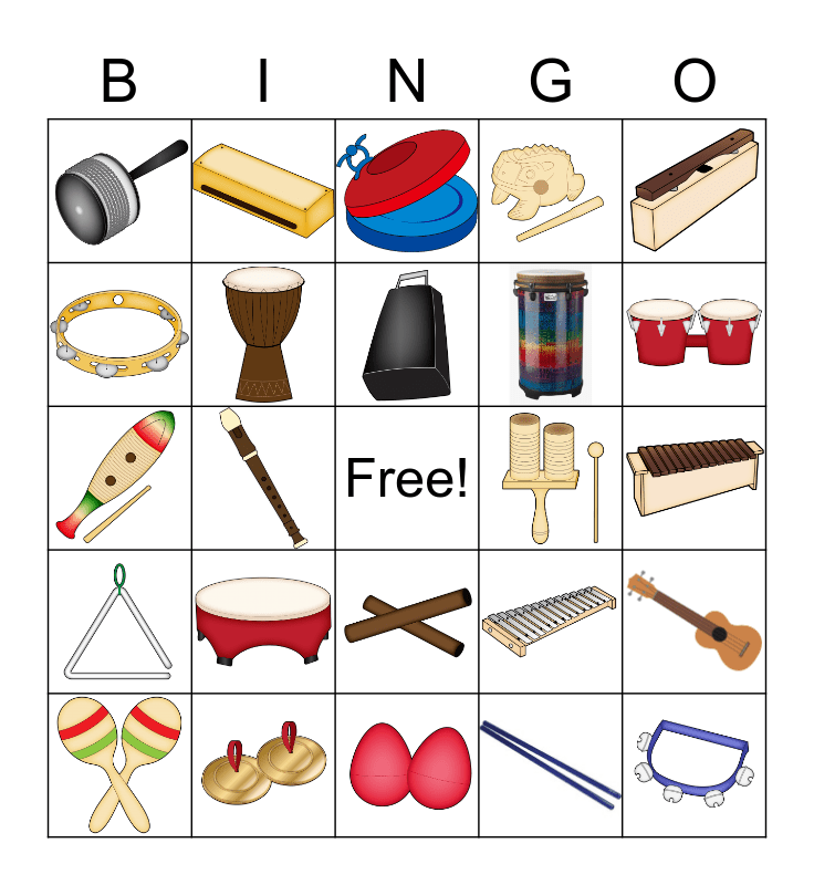 classroom instrument bingo