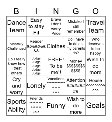 The Card You Were Dealt Bingo Card