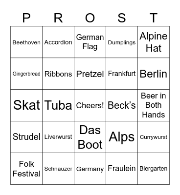 Oktoberfest! Bingo Card