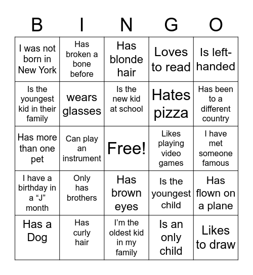 Find Someone Who...BINGO Card