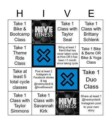 NEXTCycle October 2021 Challenge Bingo Card