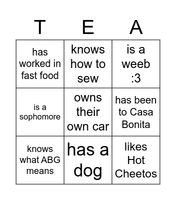 FIND SOMEONE WHO... Bingo Card