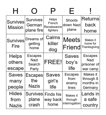 Hope Bingo Card